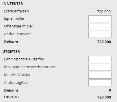 I oppgaveboksen skal du utføre: Rapportere økonomisk status i prosjektet på rapporteringstidspunktet. Dvs totale inntekter og utgifter så langt i prosjektet.