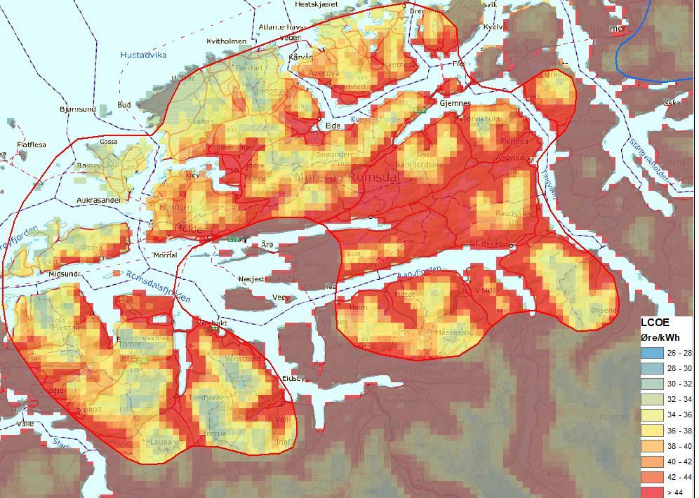 Teknisk-økonomisk analyse ANALYSER GJORT AV NVE Nettkapasitet Ny vindkraft i område 21 vil i stor grad flyte sørover, og derfor ha mange av de samme virkningene på transmisjonsnettet som vindkraft i