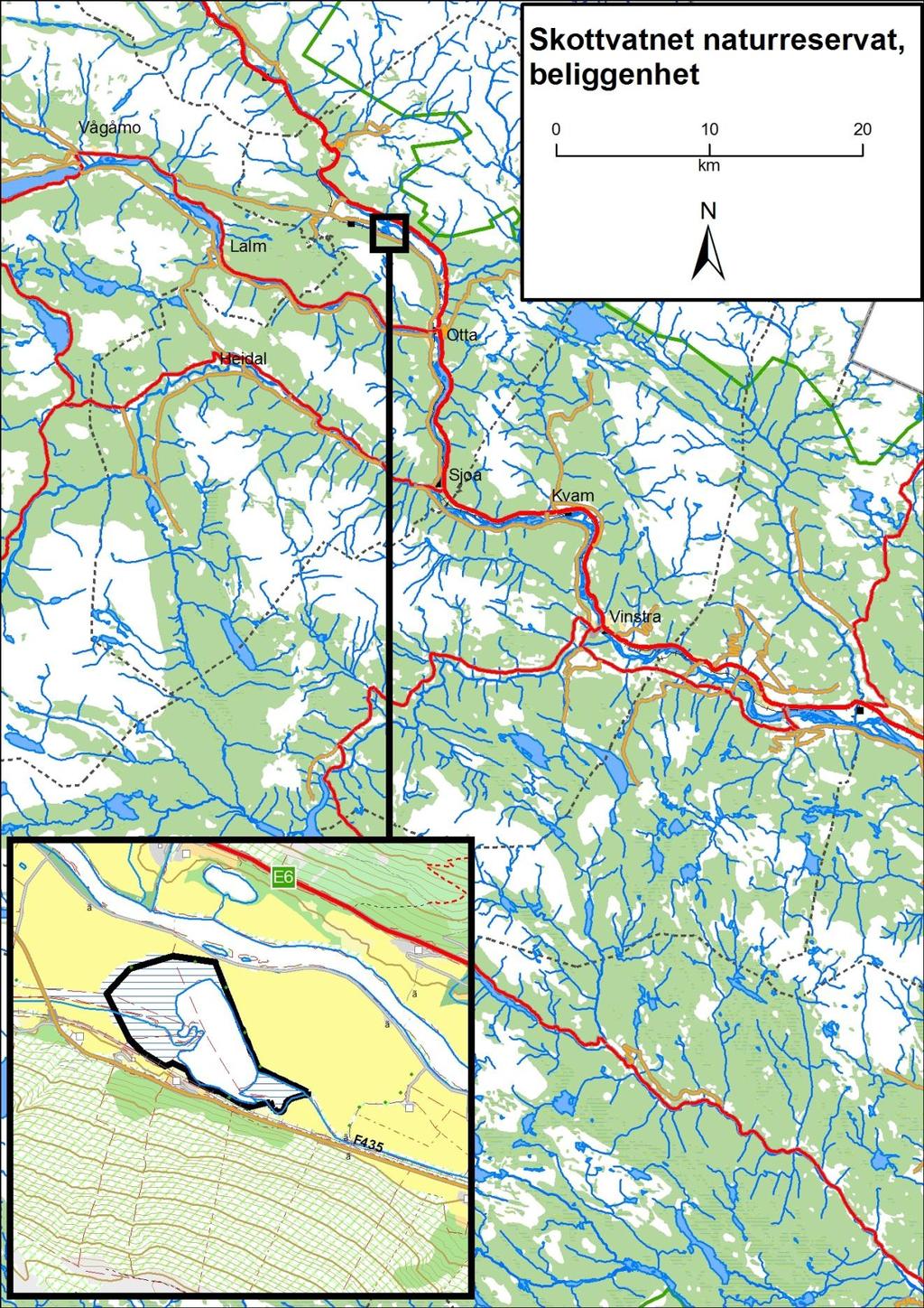 Figur 1. Skottvatnet naturreservat, beliggenhet.