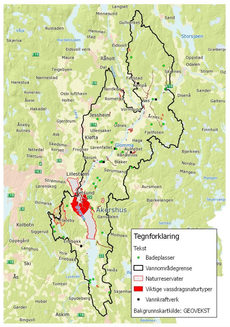 Per tid er vannområdet delt inn i 55 forvaltningsenheter, såkalte vannforekomster (punkt. 7).