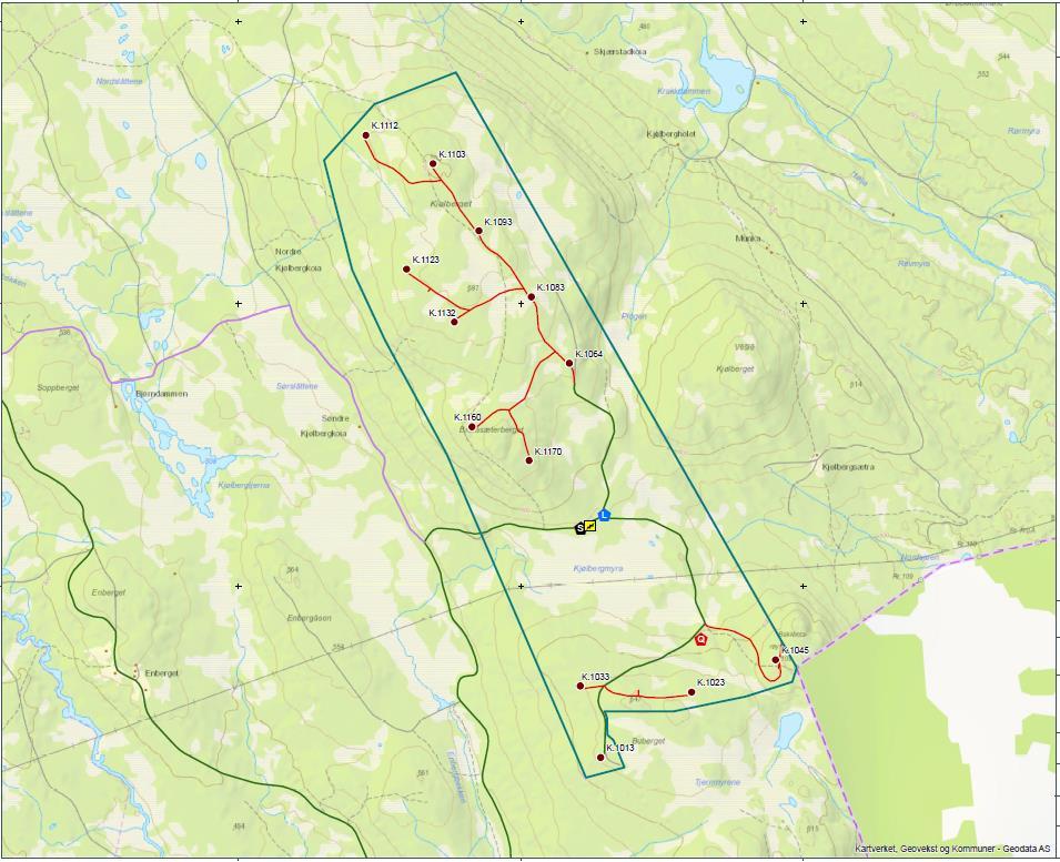 Kjølberget vindkraftverk per januar 2019 13 turbiner på opp til 4,5 MW Cirka 190 GWh produksjon Eiere nå; Eidsiva Vannkraft