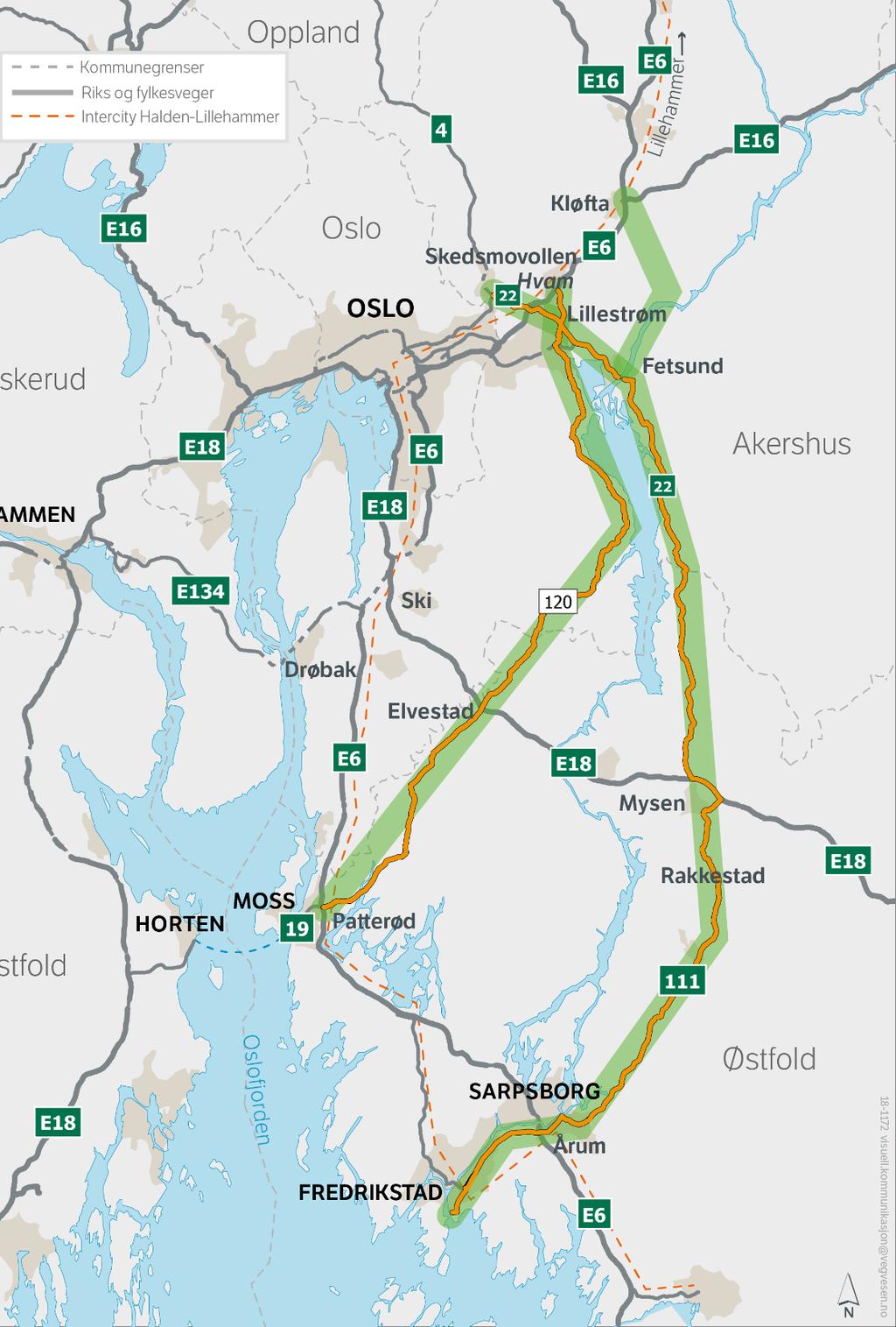 Konseptvalgutredning (KVU) for vegforbindelser øst