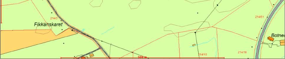PBL: bebyggelse og anlegg boligbebyggelse fremtidig Beskrivelse av området: Området ligger i enden av Fikkan-veien, ca. 2.