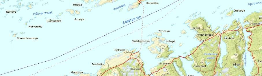 sørvest i Aure kommune.