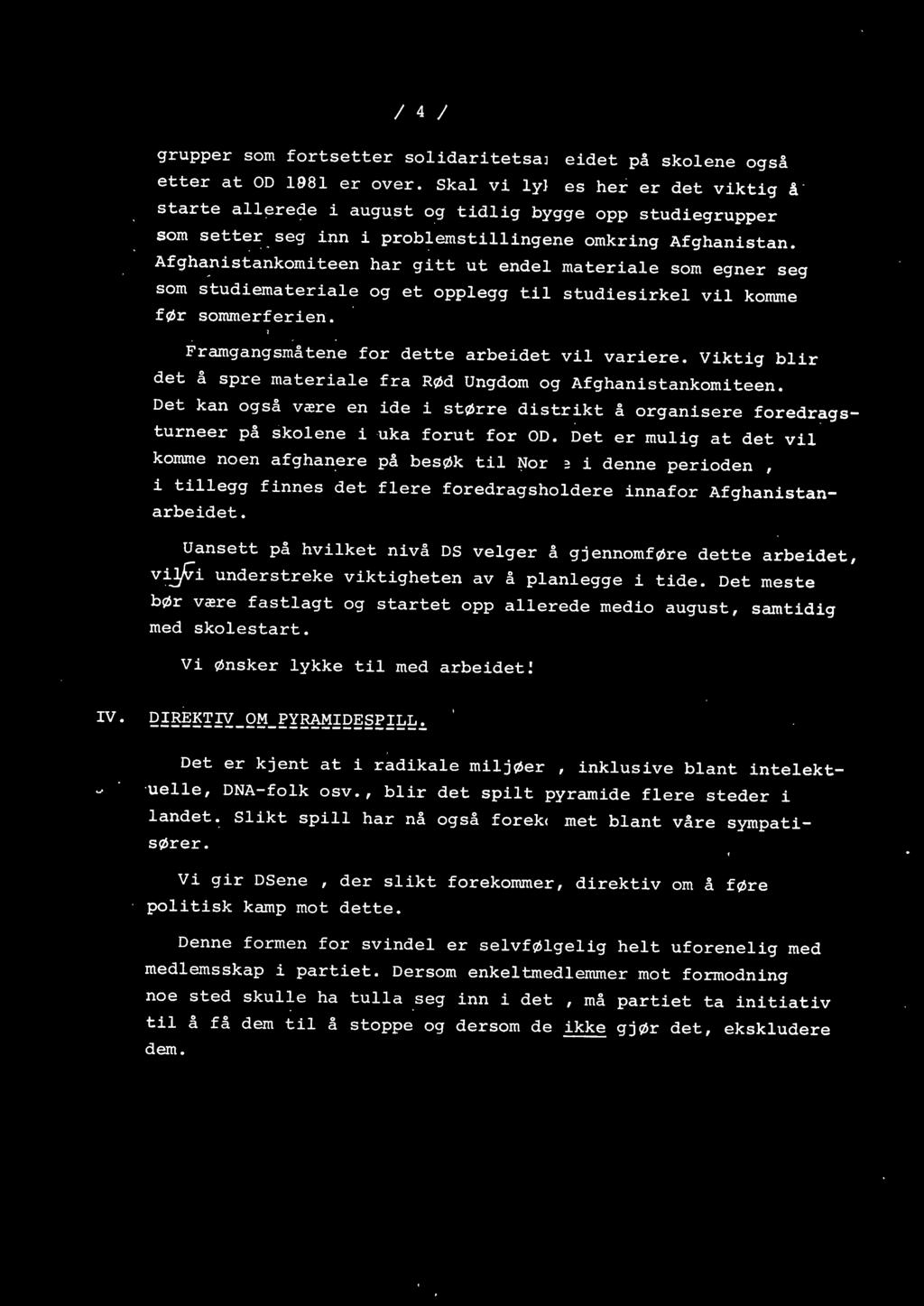 4 grupper som fortsetter soidaritetsarbeidet på skoene også etter at OD 1981 er over.