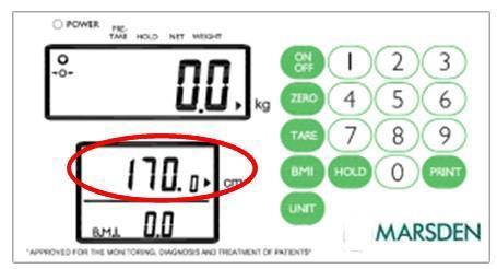 Body Mass Index (BMI) Function I normal modus, trykk BMI.