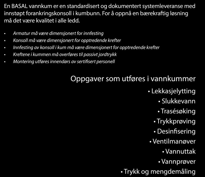 opptredende krefter Innfesting av konsoll i kum må være dimensjonert for opptredende