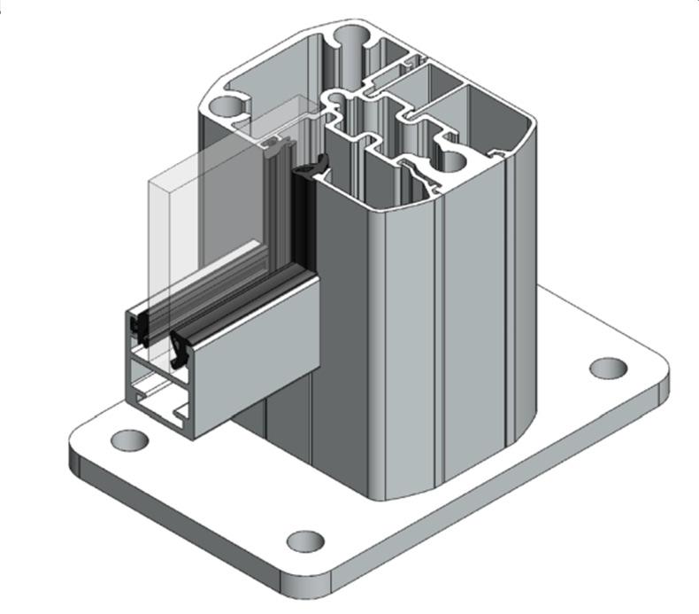 Fleksibel og raskt montasje. Profilene er av aluminium EN AW-6060 T66 og EN AW -6063 T6.