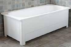 Badekar SVEDBERGS Alle baderomsgulv utføres med nedsenket dusj-sone (ca 1 cm). Ved bestilling av badekar vil deler av nedsenket område stikke fremfor badekaret (ca 20 cm).