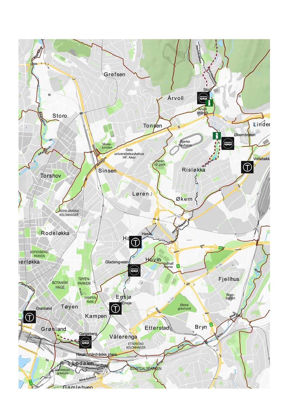 n Brobekkveien Lunden ADKOMST: 1. Klosterenga/Bård Breiviks skulpturpark: (bekken går her i rør, men skal gjenåpnes som kunstpark): buss nr.