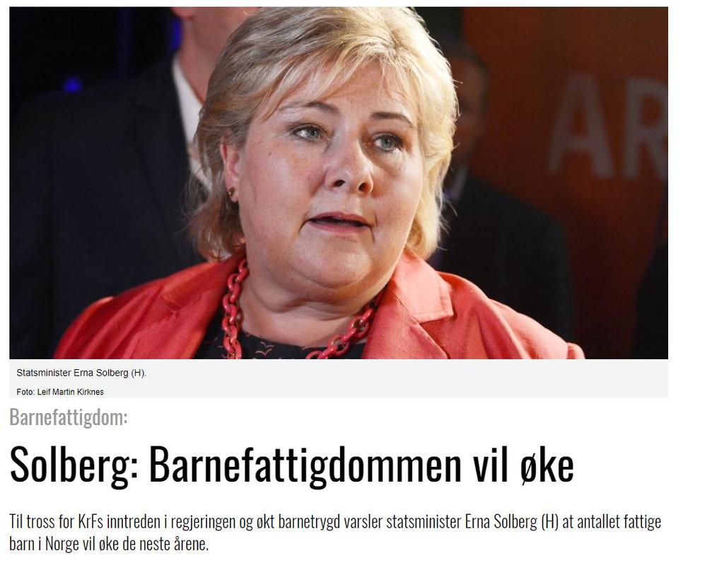 Andelen barn som veks opp i familiar med låg inntekt har tredobla,