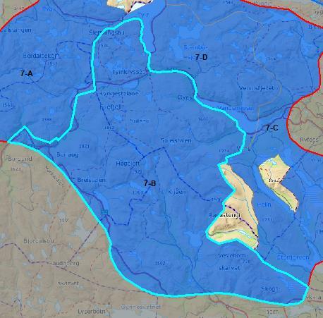 fotruter og tilgjengelige trekkruter begrenset reinens arealbruk i de østlige delene av villreinområdet.