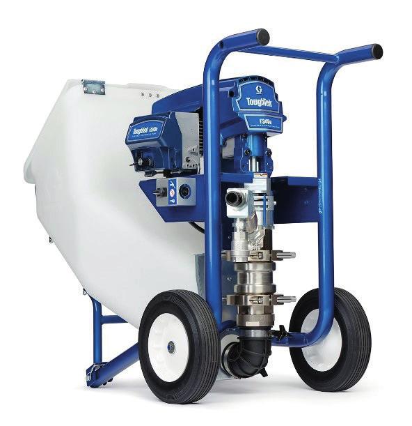 Graco toughtek f340 fireproofing sprayers Stempelpumpeteknologi håndterer enkelt brannsikringsmaterialer Prosjekter gjøres raskere med høytrykkpumpe Elektrisk drift - plugges inn