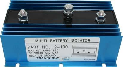 2-75 Batteri + Batteri + Alternator Spenningsfall på 0,5V Skillediode maks 100