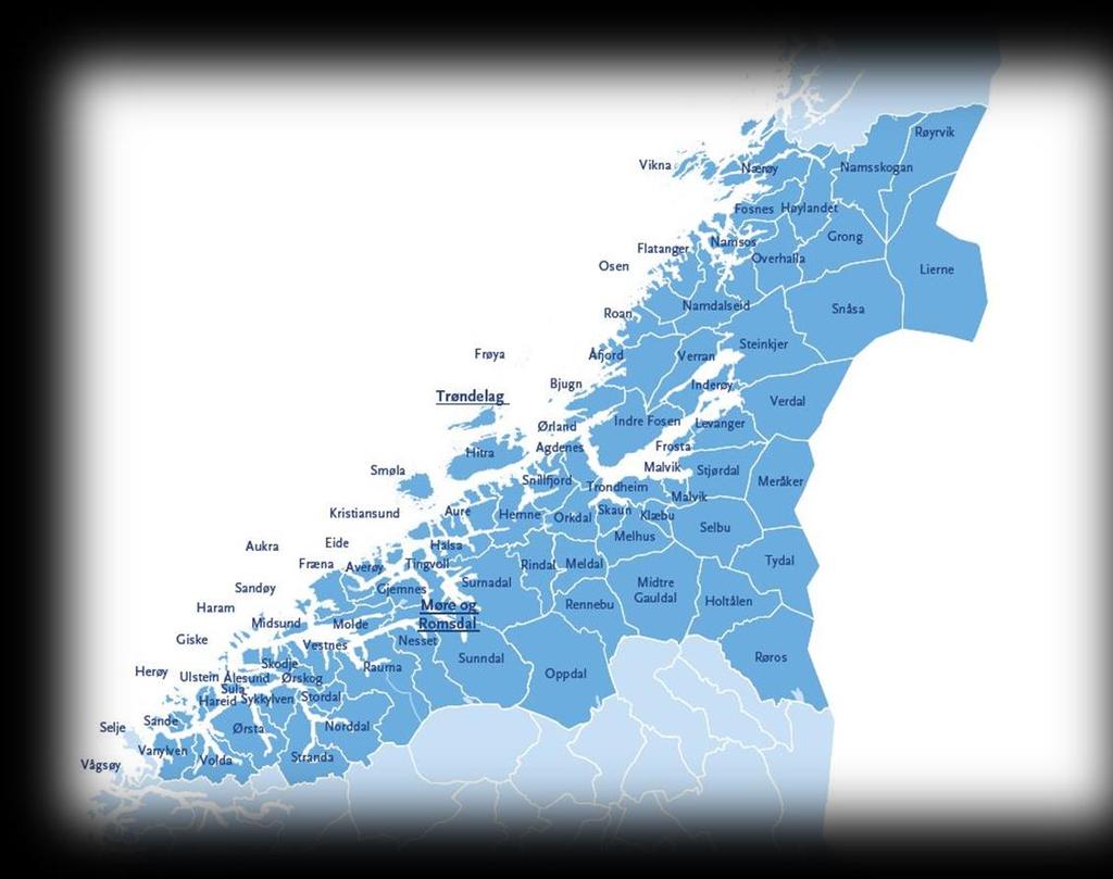 Alle kommuner i regionen er med på laget Helse Midt- Norge RHF