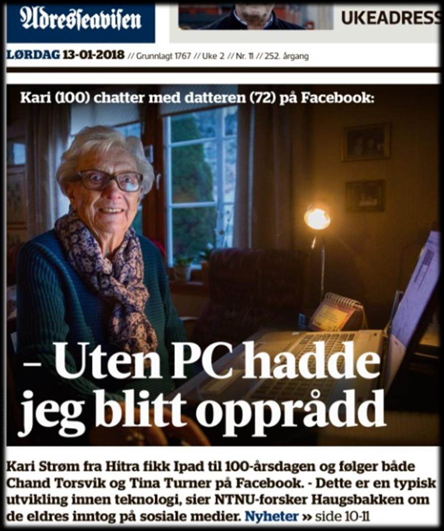 Den kommende «Kari», 100 år i 2122 Har tilgang til sin egen pasientjournal som inneholder helseopplysninger fra den dagen hun ble født.