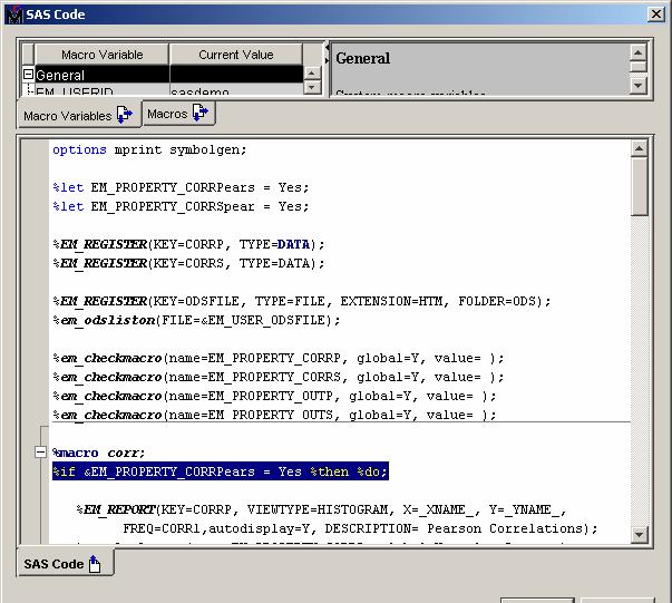 Create macro variables for parameters Define macro variables for configurable