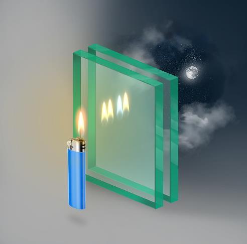 LIGHTERTESTEN Finn ut om det er energiglass i vinduene: 1. Hold en flamme inntil glasset, da ser du refleksen av fire flammer 2.