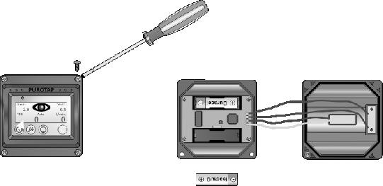 9 NO Betjening av måleuret Måleuret er batteridrevet. Det måler gjennomstrømningseffekten l/m, den totale mengden i liter og innholdet av oppløste mineraler, etter valg i mikrosiemens eller TDS.