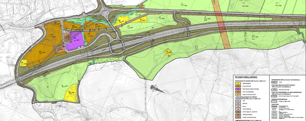 2 BESKRIVELSE AV PLANLAGTE ENDRINGER I det følgende beskrives det som foreslås endret i forhold til gjeldende plan. Utformingen og linjeføringen for selve rv. 4 endres ikke. 2.