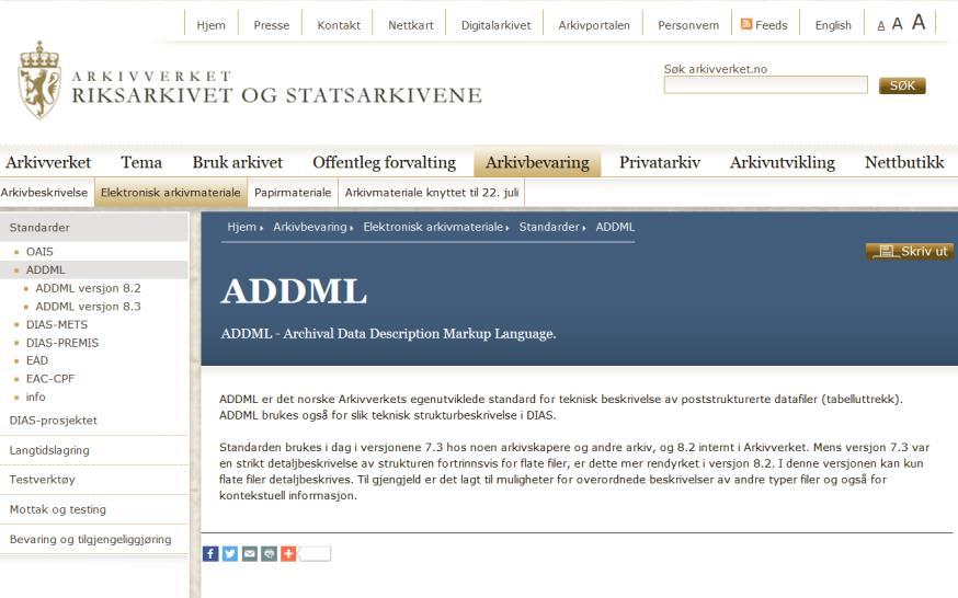 ADDML og Arkade 5 er symbiotiske ADDML (et XML format)