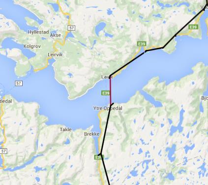 Sognefjorden SCENARIO Lette Tunge Dagens situasjon (2014) 1 082 1 072 Referanse 2022 1 485 1 262 Alternativ 1 2022 3 458 1 333 Alternativ 2 2022 2 655 1 268 Alternativ 3 2022 2 310 1 199 Alternativ 4