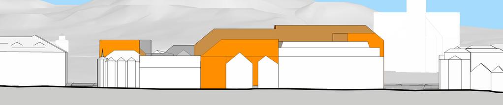 møne til tilbaketrukket etasje kan heves fra 16,5 meter til 19,5 meter over gatenivå Som 3D-illustrasjonen viser vil forskjellige formål sette ulike krav til bygningsdybden og får konsekvenser for