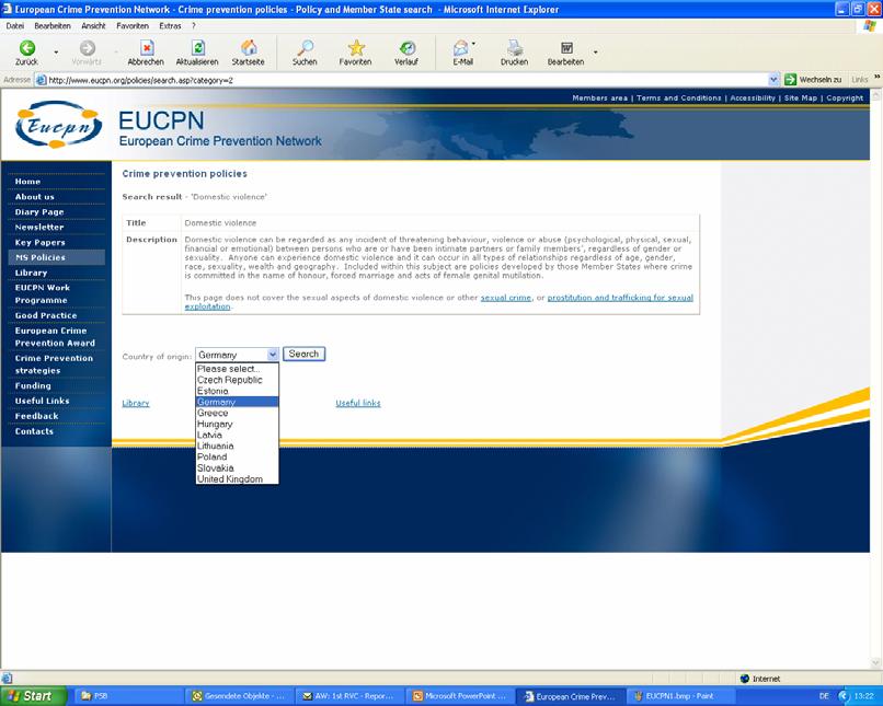 EUCPN website screen