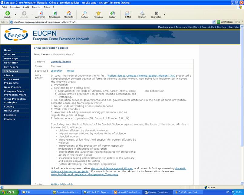 EUCPN website screen