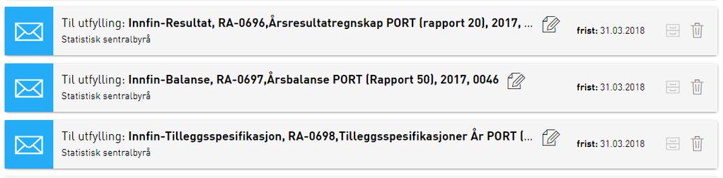 (rapport 11), RA-0695 Kvartalsresultatregnskap (rapport 21), RA-0699 Avledet balanse med utvidede statistiske kjennetegn (rapport 60) RA-0746 Årsrapport for filial- og grenseoverskridende virksomhet,