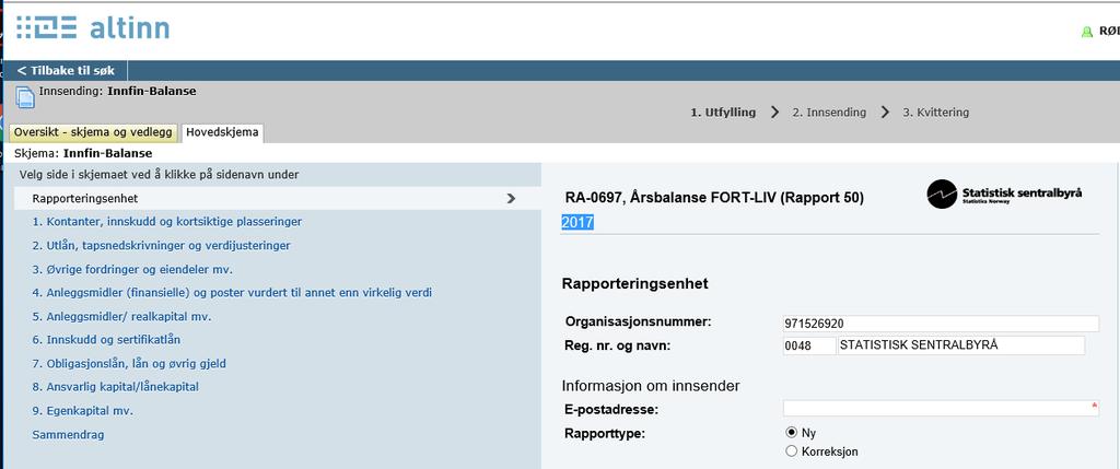 FORT Levering av data Rapportørene kan bruke skjemaene på to forskjellige måter. De kan: - enten legge ved et vedlegg, en flatfil (txt-fil) med faste posisjoner som f.eks.