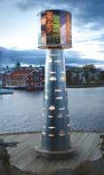 Det har form som et fyrtårn, er dekorert med 64 fartøyer tilknyttet Kristiansand. I fyrlykten er det bilder av 16 hav som peker i hver sin himmelretning.