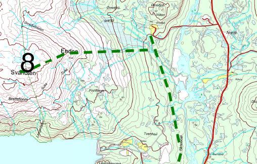 8. Svånuten Lengde: ca 3 km Fra skog til høgfjell 750 moh til 1350 moh.