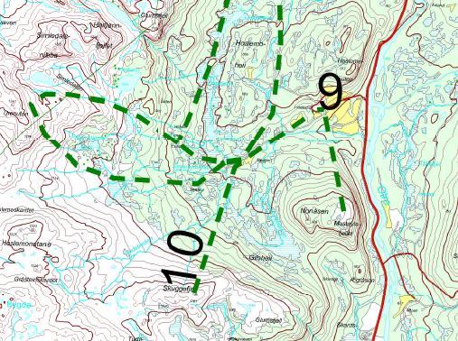 10. Skuggefjell Lengde: ca 3,5 km Fra skog til høgfjell 700 moh til 1170 moh.