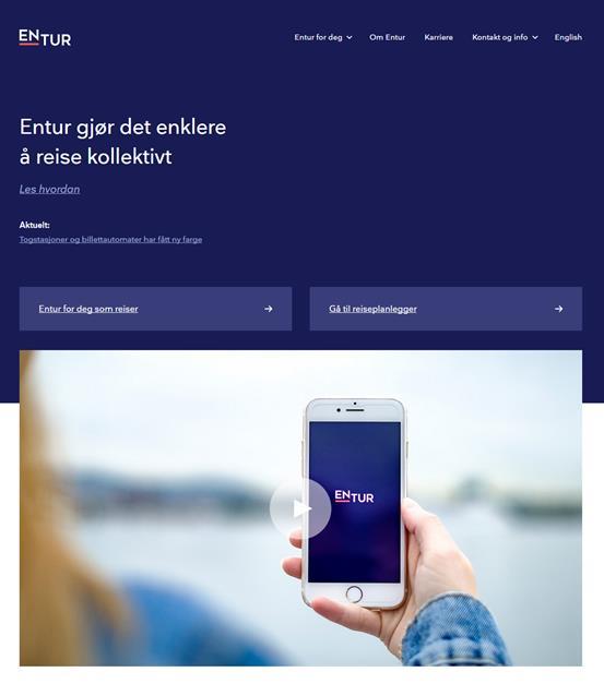 Rutetider og stoppesteder Pris- og produktdatabase: skal bli basis for billettsalg Nå: billettkjøp med Ruter og NSB, i 2019 alle Digital plattform for kollektivdata www.entur.
