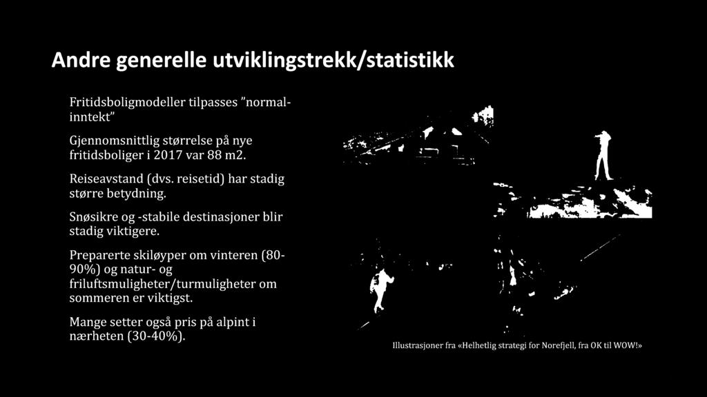 21 Andre generelle utviklingstrekk/statistikk Fritidsboligmodeller tilpasses normal - inntekt Gjennomsnittlig størrelse på nye fritidsboliger i 2017 var 88 m2. Reiseavstand (dvs.