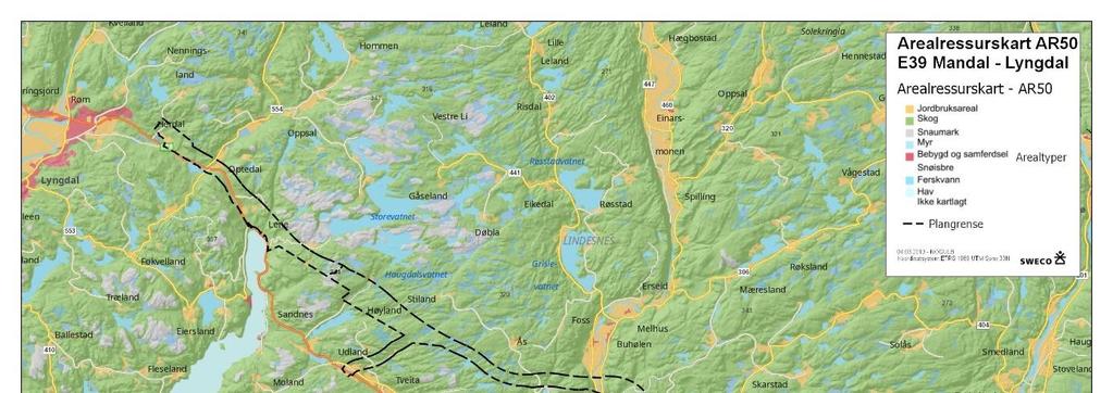 Utredningsområdet er ikke detaljert kartlagt for jordkvalitet gjennom jordsmonnskartleggingen ved NIBIO, bortsett fra et mindre område nord for Skadbergvatnet.