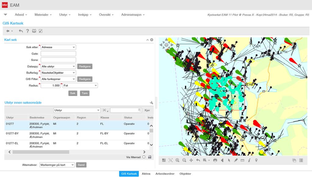 GIS Integrasjon Gis integrasjon for infrastruktur og utstyr. Kystverket Fyr, lykter og merker.