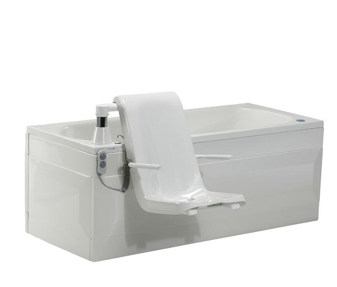 Windsor 2 Windsor er et badekar med god badedybde og komfort. Windsor 2 leveres med en integrert, elektrisk drevet dusjstol (uten benløfter).