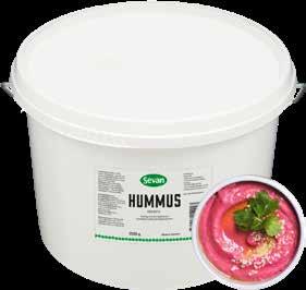 m Hummus med Rødbeter En ekte, fersk Hummus av kremede kikerter og sesampast tilsatt rødbett.