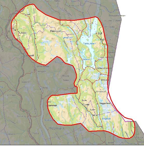 Innledende beskrivelse av området AREAL: 4465 km 2 KOMMUNER: Engerdal, Rendalen, Trysil, Tynset, Tolga, Os, Alvdal Området består i hovedsak av store sammenhengende skog- og snaufjellområder, og