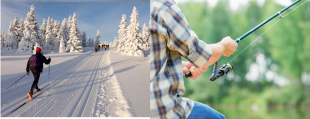 Preparerte skiløyper om vinteren (80-90%) og natur- og friluftsmuligheter/turmuligheter om sommeren er