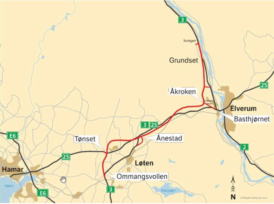 RV3/RV25 Løten Elverum 2019-02-12