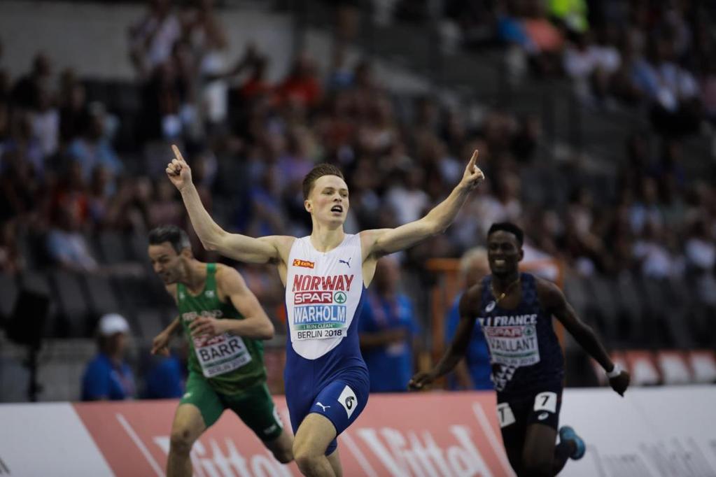 Markus Einan, Ullensaker/Kisa IL 800 m 1.48.55 utslått i forsøket, nr. 25 totalt Henrik Ingebrigtsen, Sandnes IL 1500 m 3.49.54 forsøk, 3. 38.50 finale nr. 4 5000 m 13.18.75 nr.