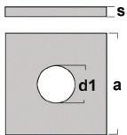 FIRKANTSKIVE DIN436 d1 a s M8 9,0 25,0 3 M10 11,0 30,0 3 M12 13,5 40,0 4 M16 18,0 50,0 5 M20 22,0 60,0 5 M24 26,0 80,0 6 Varmforsinket Korrosjonsklasse (Miljøklasse): C4 525620 11207651 7034355256204