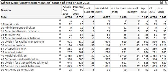 1.3 Bemanning totalt * 10 dager med ekstra variabel lønn i september 2017 på grunn av endrede datoer for