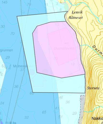 Kommune Lenvik Nummer 1931 VA9 Navn Durmålsvika Arealstørrelse Forslagsstiller Akva Områdebeskrivelse: Lokalitet nord i Gisundet, Opprinnelig forslag ble redusert pga.