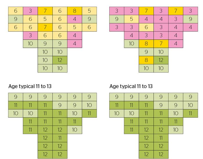 Figur 5. Kartlegging etter 16 måneder. ( Bruce D. Perry, MD, PhD, and Child Trauma Academy. Gjengitt med tillatelse.