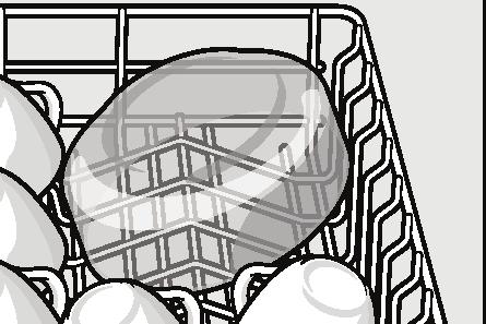 Oppvasken Ikke egnet er: Bestikk og deler som er av tre. Ømfintlige glass med dekor, brukskunst og gamle (antikke) ting. Dekoren på disse er ikke egnet for oppvaskmaskin.