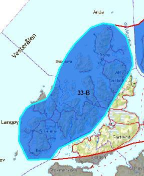 Forslag 33-B Miljødirektoratets begrunnelse for eksklusjonsforslaget: NATURTYPER OG FUGL: Strengelvågområdet i Øksnes er særlig viktig, samtidig som østsiden av Langøya (Sortland) og Nykvågen også er